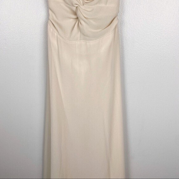 Lulu's Picturesque Moments Cream Strappy Crisscross Flowy Maxi Dress Size S NWT - Picture 4 of 11